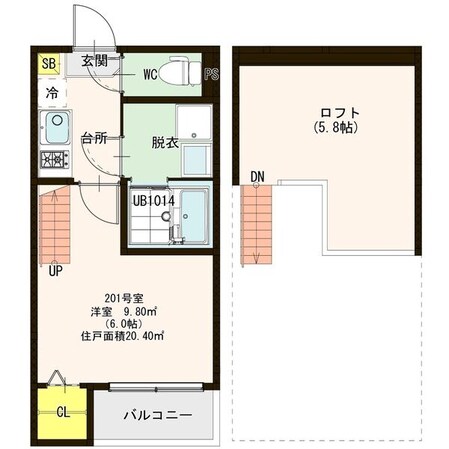 東北福祉大前駅 徒歩10分 2階の物件間取画像